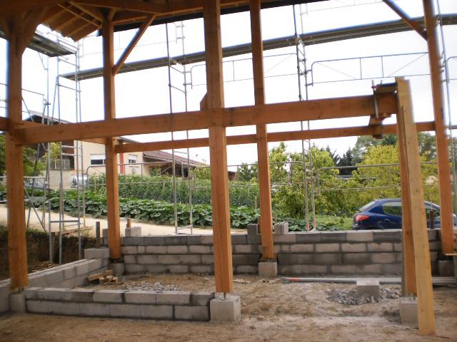 MAISON PAILLE GIMONT STRUCTURE POTEAUX POUTRES